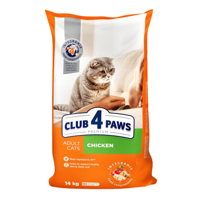 Сухой Корм для Кошек Клуб 4 Лапы Premium Курица 14kg - Retromagaz