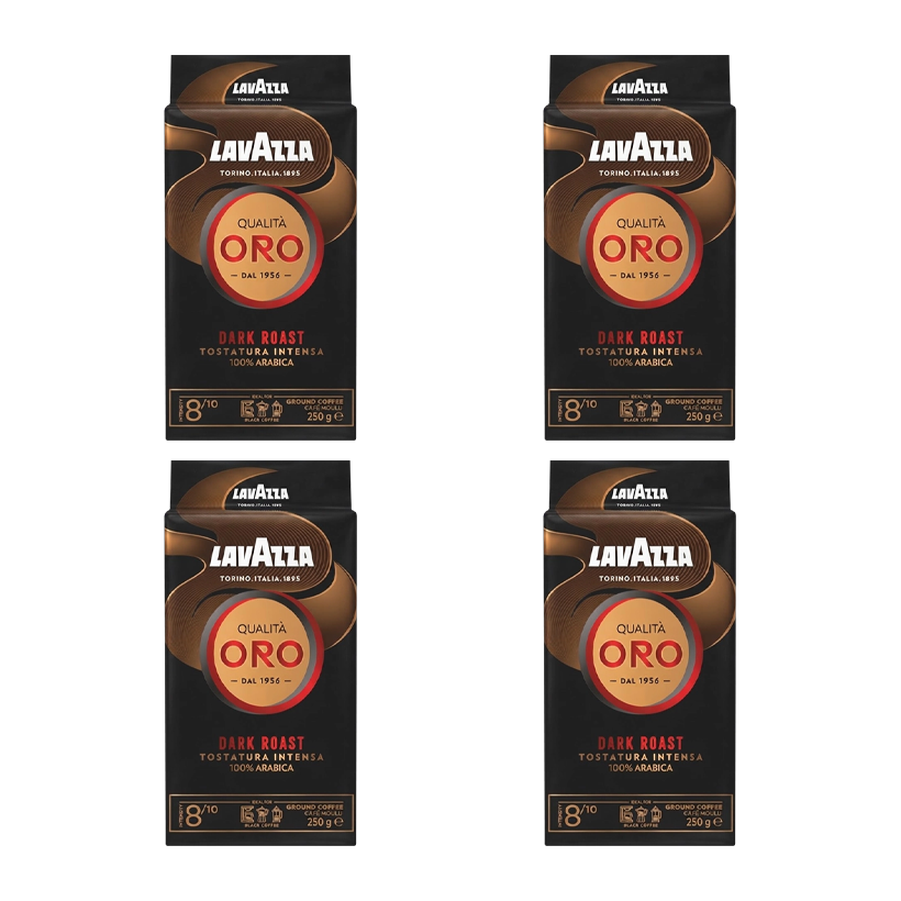 Набір Кава Мелена 4шт Lavazza Oro Dark Roast 250g - Retromagaz
