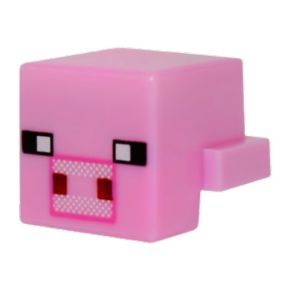 Фігурка Lego Minecraft Creature Head Pixelated Dark Pink Pig Games 19727pb010 19727pb011 2шт Б/У - Retromagaz