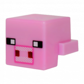 Фигурка Lego Minecraft Creature Head Pixelated Dark Pink Pig Games 19727pb010 19727pb011 2шт Б/У