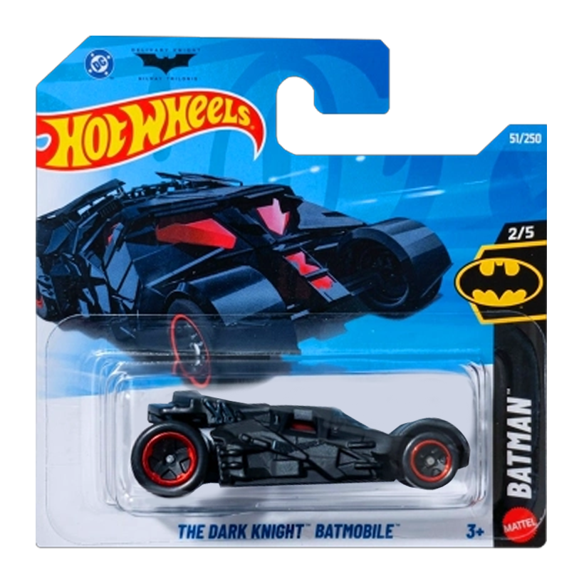 Машинка Базовая Hot Wheels DC Batman The Dark Knight Batmobile Batman 1:64 JJL13 Black - Retromagaz