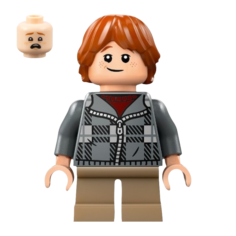 Фігурка Lego Harry Potter Ron Weasley Dark Bluish Gray Plaid Jacket Films hp496 Б/У - Retromagaz