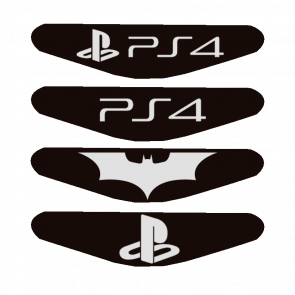 Наклейка RMC PlayStation 4 На Світлову Панель PlayStation 3шт + Batman Black Новий