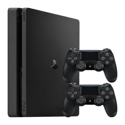 Набір Консоль Sony PlayStation 4 Slim 500GB Black Б/У  + Геймпад Бездротовий DualShock 4 Без Коробки Version 2 Новий - Retromagaz