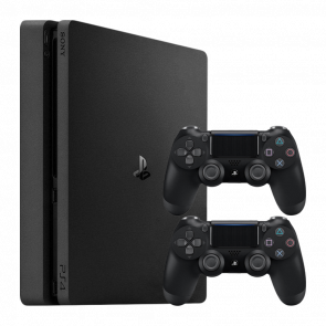 Набор Консоль Sony PlayStation 4 Slim 500GB Black Б/У  + Геймпад Беспроводной DualShock 4 Без Коробки Version 2 Новый - Retromagaz