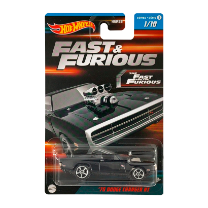 Тематична Машинка Hot Wheels '70 Dodge Charger R/T Fast & Furious 1:64 HNR88/HNT11 Black - Retromagaz