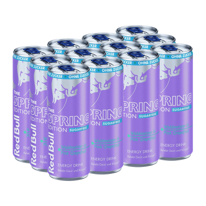 Набор Напиток Энергетический 12шт Red Bull Spring Edition Sugar Free 250ml - Retromagaz