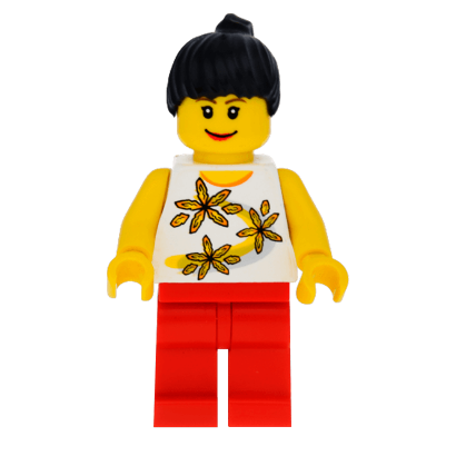 Фигурка Lego City People 973pb0089 Yellow Flowers Black Ponytail Hair twn094 Б/У Нормальный - Retromagaz