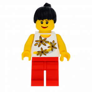 Фігурка Lego City People 973pb0089 Yellow Flowers Black Ponytail Hair twn094 Б/У Нормальний