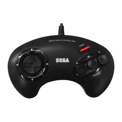 Геймпад Дротовий Sega Mega Drive 1650-50 Europe Red Black 2m Б/У - Retromagaz