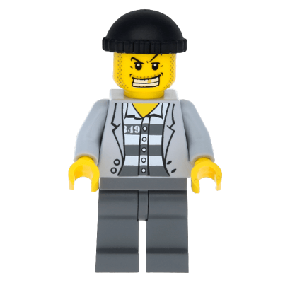 Фігурка Lego City Police 973pb0798 Prisoner Jacket over Prison Stripes cty0206 Б/У Нормальний - Retromagaz