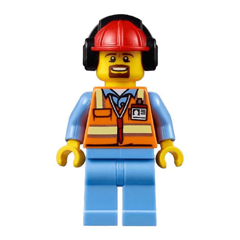 Фигурка Lego Airport 973pb2017 Orange Safety Vest with Reflective Stripes City cty0688 Б/У - Retromagaz