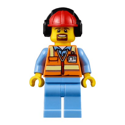 Фігурка Lego 973pb2017 Orange Safety Vest with Reflective Stripes City Airport cty0688 Б/У - Retromagaz