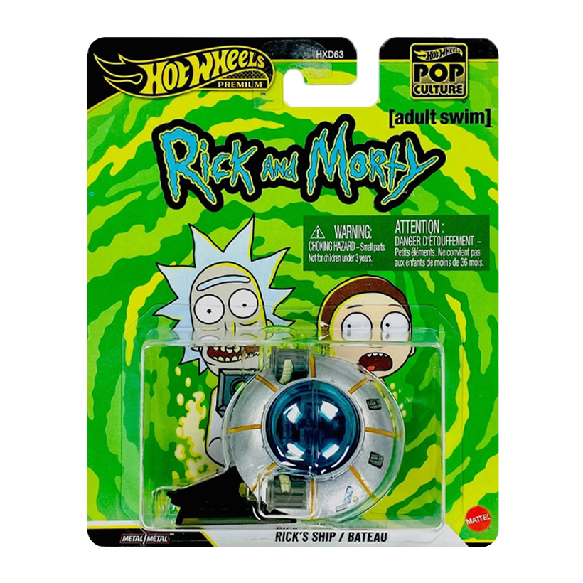 Машинка Premium Hot Wheels Rick and Morty Rick's Ship Pop Culture 1:64 JHW95 Grey - Retromagaz
