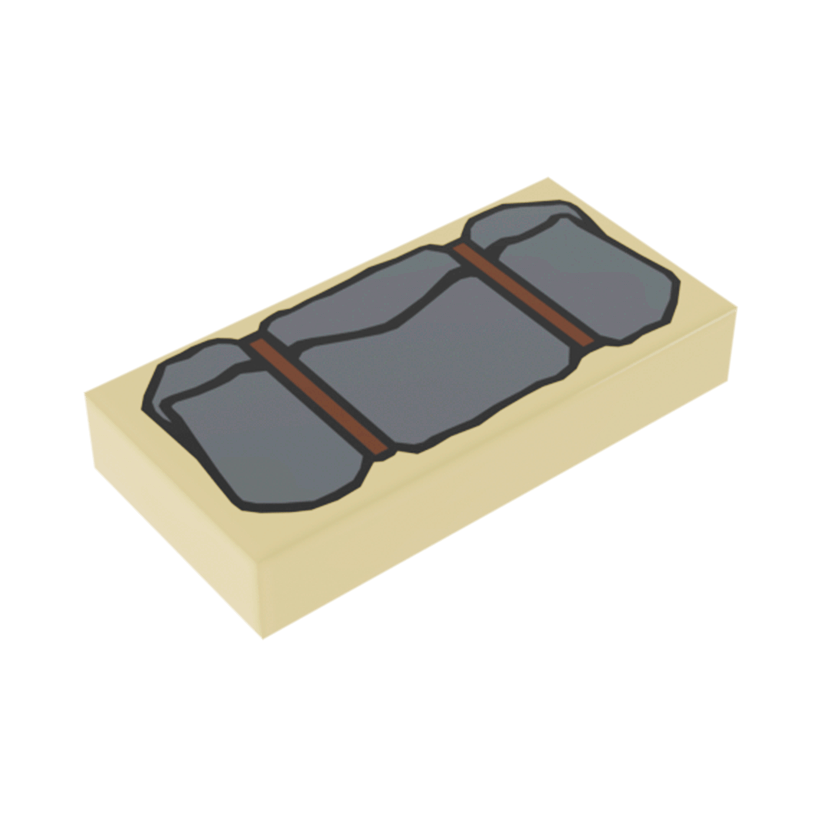 Плитка Lego Декоративна Groove with Bedroll Dark Bluish Gray Pattern 1 x 2 3069bpb0049 Tan Б/У - Retromagaz