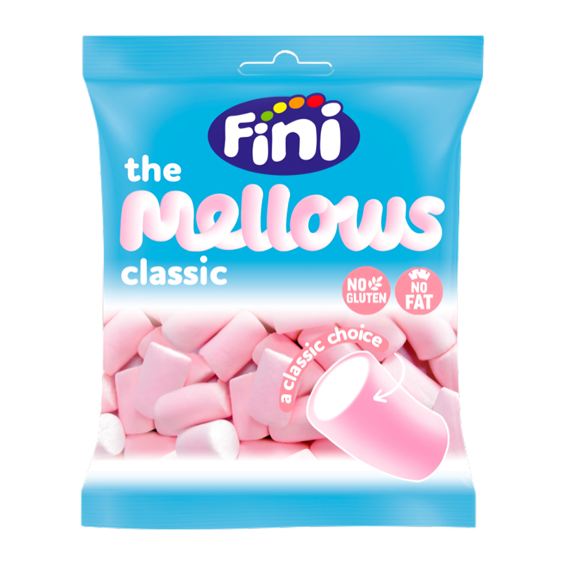 Маршмелоу Fini The Mellows Classic Розовые 80g - Retromagaz