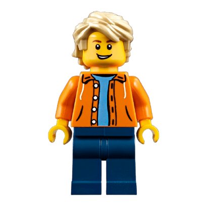 Фігурка Lego 973pb0906 Orange Jacket with Hood City People twn305 Б/У - Retromagaz
