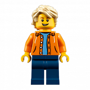 Фігурка Lego 973pb0906 Orange Jacket with Hood City People twn305 Б/У
