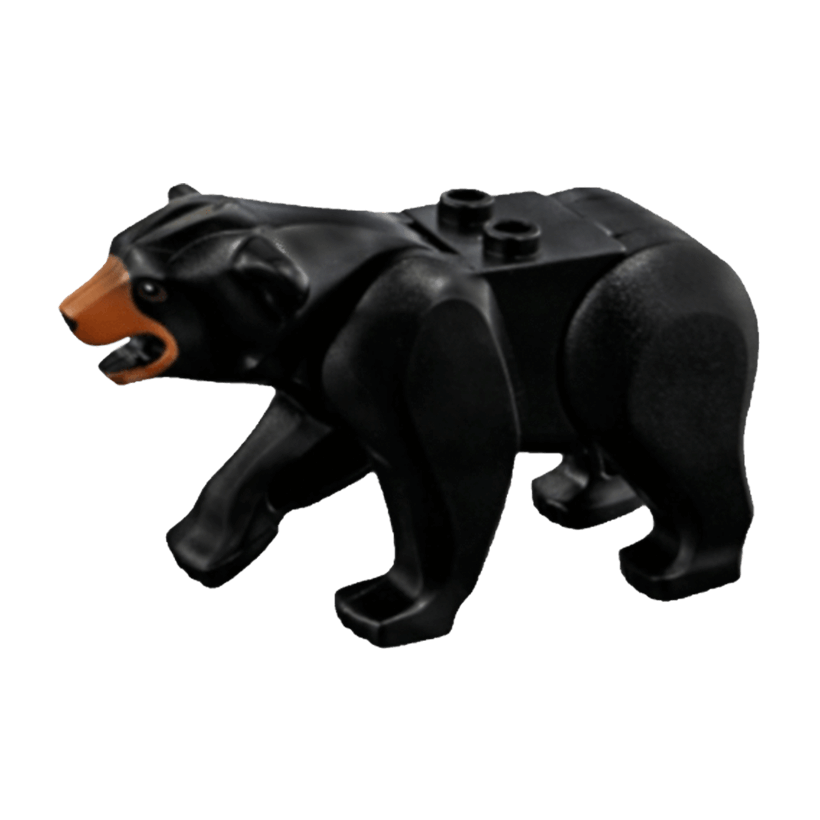 Фигурка Lego Земля Bear with 2 Studs on Back and Medium Nougat Muzzle Pattern Animals 98295c01pb03 6212887 Black Б/У - Retromagaz