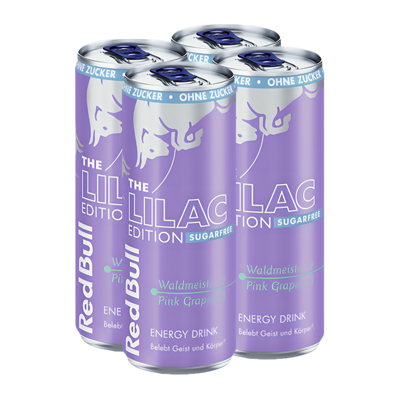 Набір Напій Енергетичний 4шт Red Bull Lilac Edition Sugar Free 250ml - Retromagaz