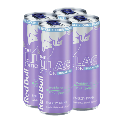 Набор Напиток Энергетический 4шт Red Bull Lilac Edition Sugar Free 250ml - Retromagaz