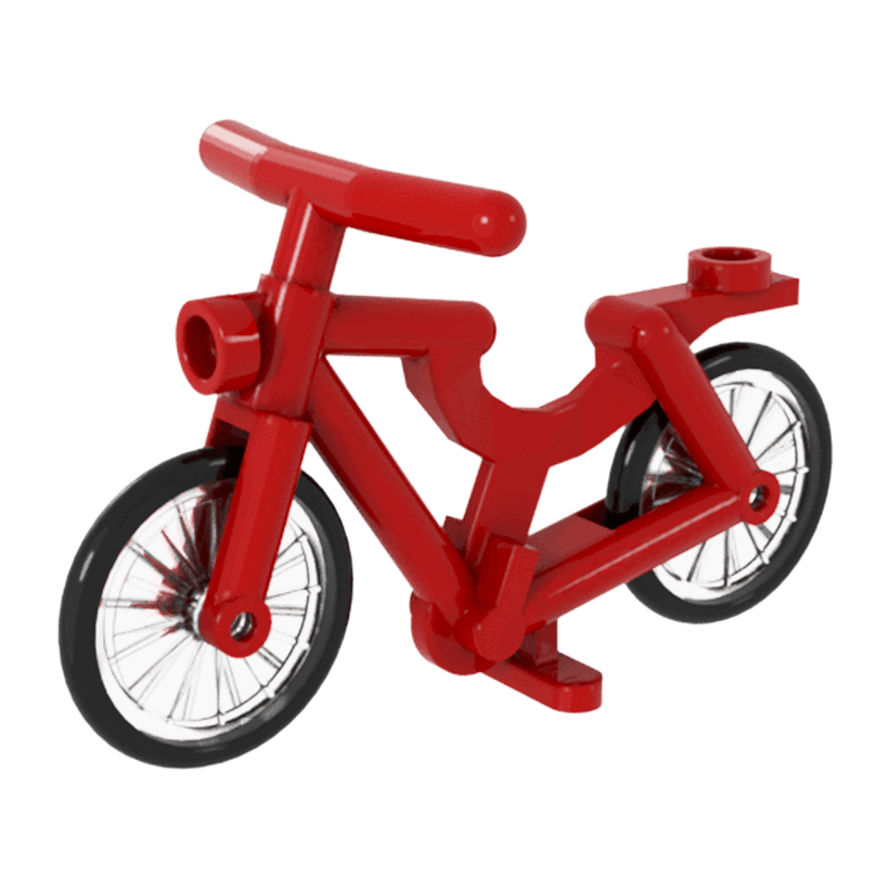Транспорт Lego Велосипед Bicycle with Handlebars with Trans-Clear Wheels 4719c02 4719 92851pb01 Red Б/У - Retromagaz