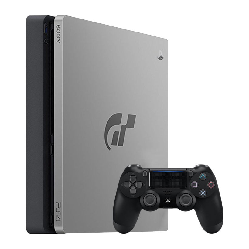Набор Консоль Sony PlayStation 4 Slim Gran Turismo Sport Limited Edition 1TB Silver Black Б/У  + Геймпад Беспроводной DualShock 4 Version 2 - Retromagaz