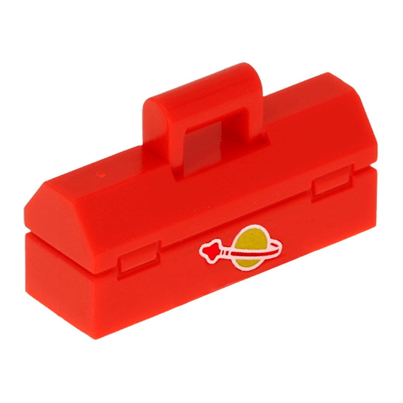 Хоз. Инвентарь Lego Toolbox with White Classic Space Logo Pattern 98368pb002 tlm150 6256394 Red Б/У - Retromagaz