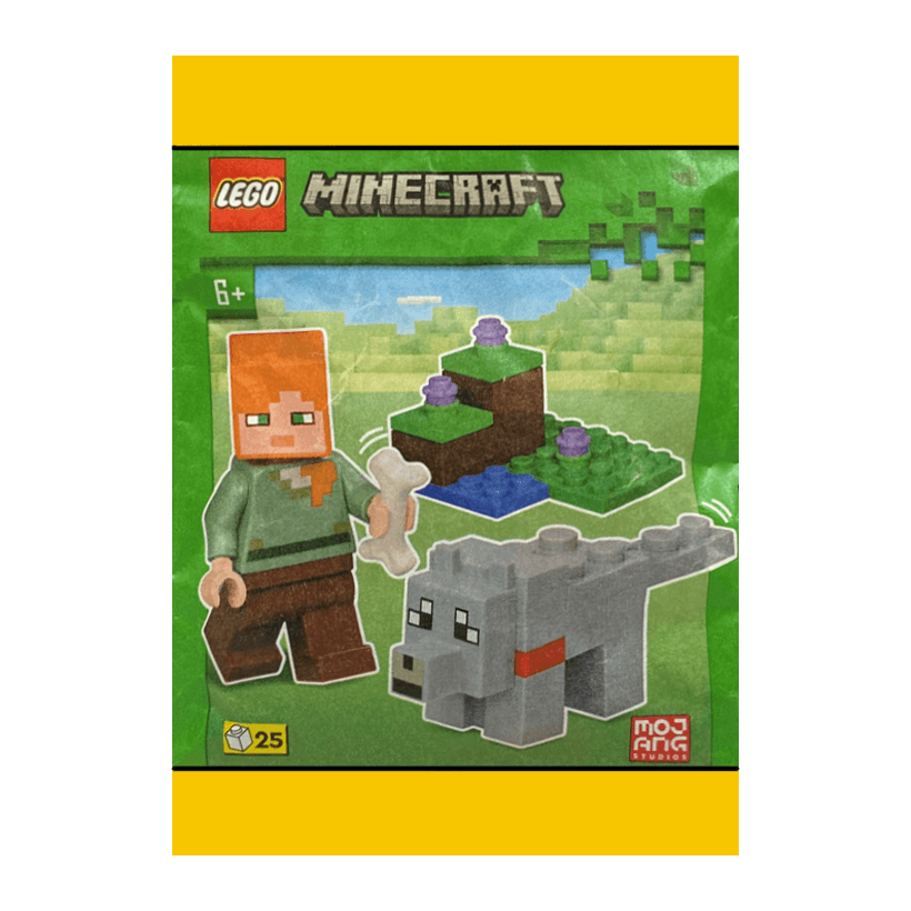 Конструктор Lego Фігурка Alex With Wolf Paper Bag Minecraft 662404 min017 Новый - Retromagaz