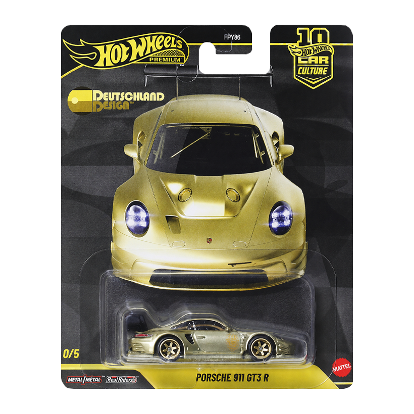 Машинка Premium Hot Wheels Porsche 911 GT3 R Deutschland Design 1:64 JKF45 Gold - Retromagaz