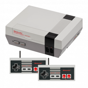 Набір Консоль Nintendo NES FAT Europe Grey Б/У + Геймпад Дротовий Grey 2.7m 2 шт Б/У - Retromagaz