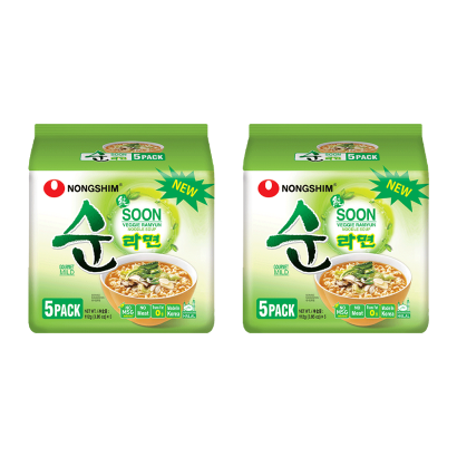 Набір Локшина Nongshim 10шт Soon Ramyun Овочевий Середньо Гостра 112g - Retromagaz