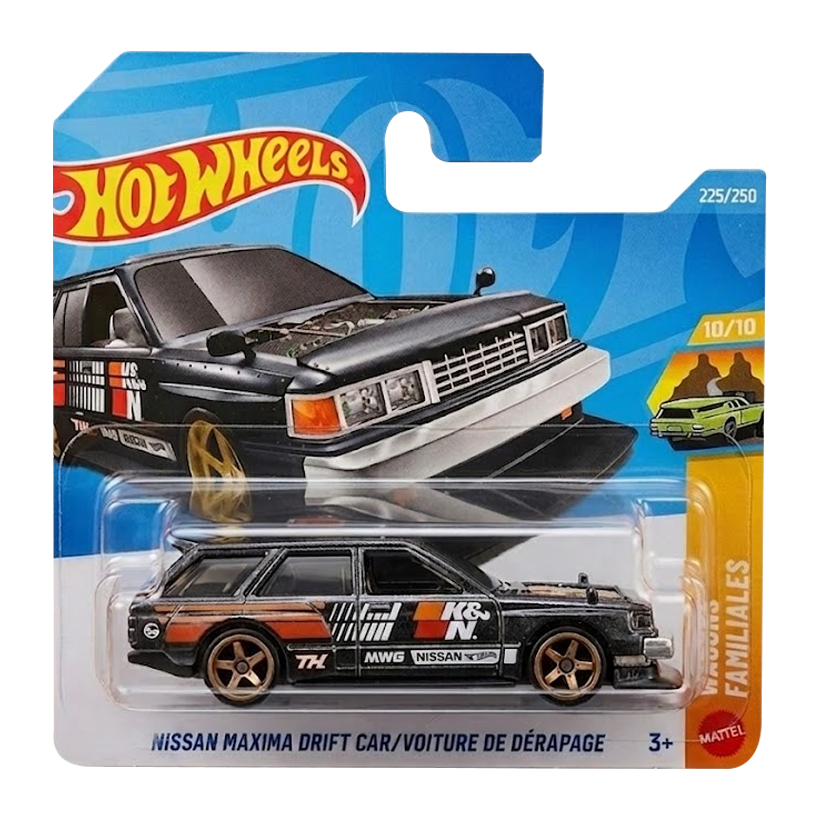 Машинка Базова Hot Wheels Nissan Maxima Drift Car Super Treasure Hunt STH Wagons 1:64 JJM26 Black - Retromagaz