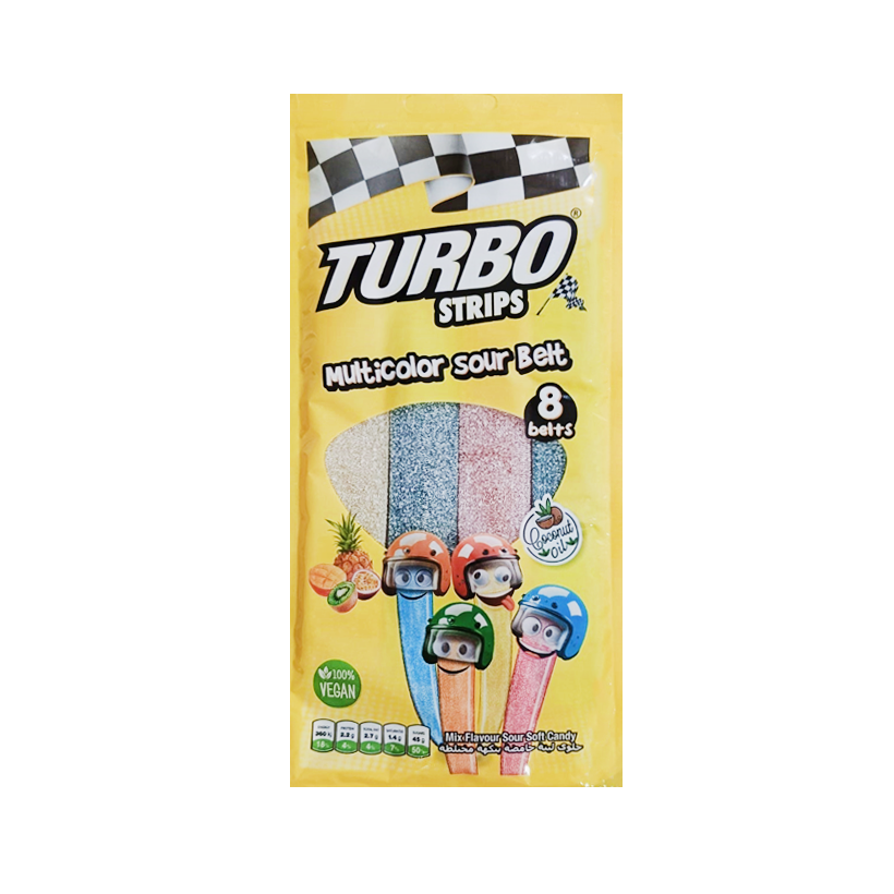 Цукерки Жувальні Turbo Strips Sour Belt 80g - Retromagaz