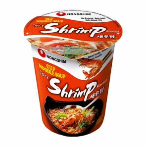 Локшина Nongshim Cup Noodle Spicy Shrimp з Креветками Гостра 67g - Retromagaz