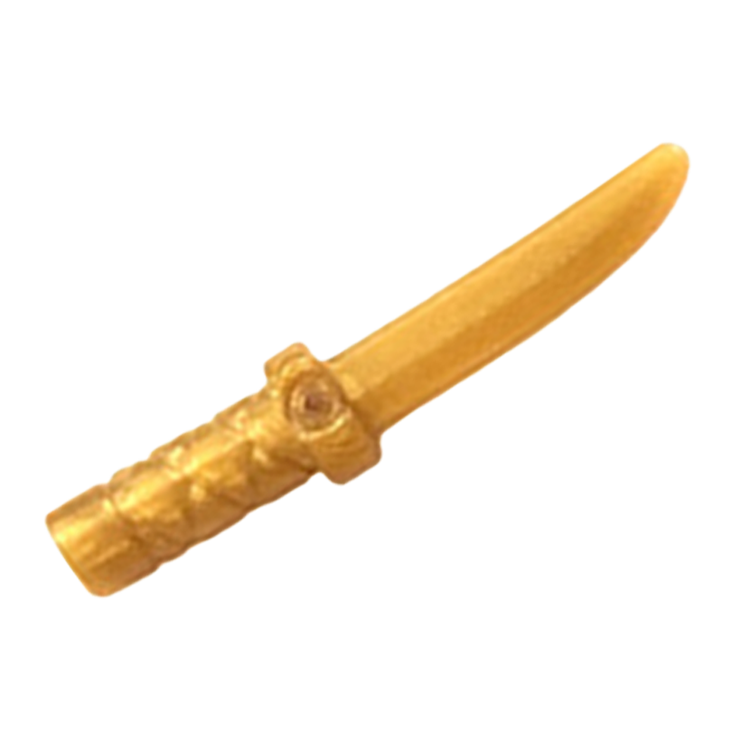 Оружие 2шт Lego Другое Knife with Flat Hilt End and Curved Blade Cross Hatched Grip 37341b 6225493 Pearl Gold Б/У - Retromagaz