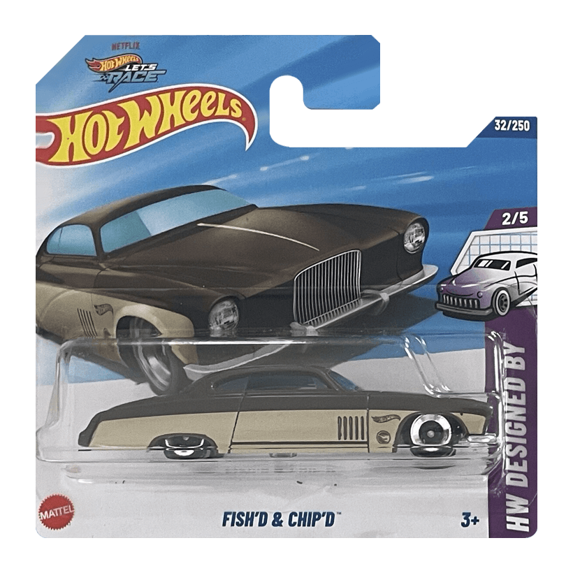 Машинка Базова Hot Wheels Fish'd & Chip'd Treasure Hunts Designed By 1:64 JBC21 Brown - Retromagaz
