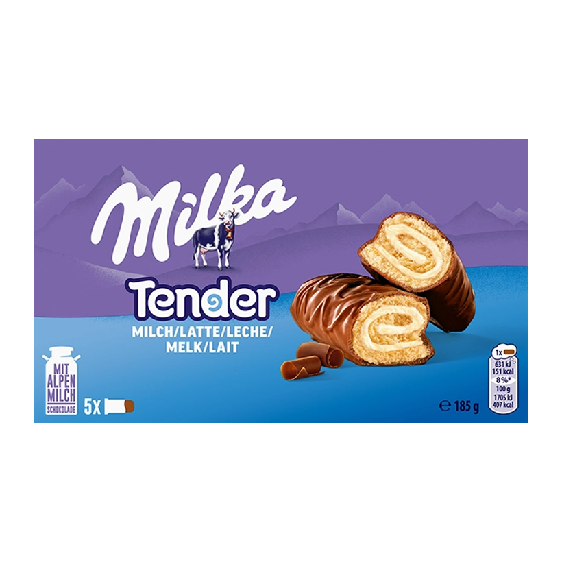 Рулет Milka Tender с Молочной Начинкой (5 Бисквитов) 185g - Retromagaz