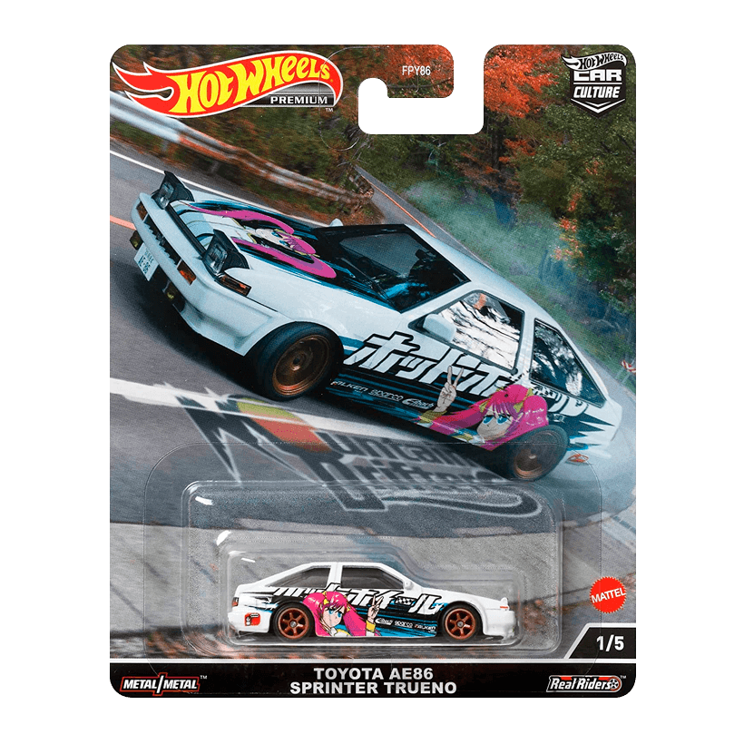 Машинка Premium Hot Wheels Toyota AE86 Sprinter Trueno Mountain Drifters 1:64 HCJ99 White - Retromagaz