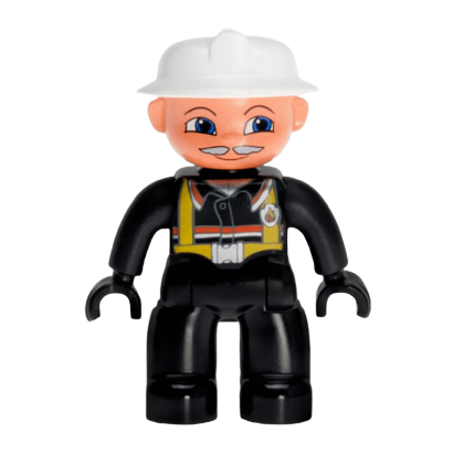 Фігурка Lego Fireman Black Legs Black Hands Duplo People 47394pb026 Б/У - Retromagaz