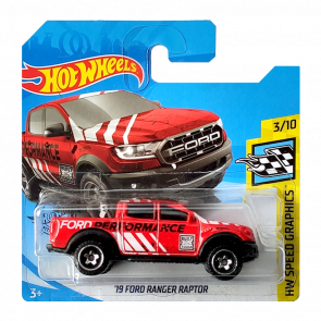 Машинка Базовая Hot Wheels '19 Ford Ranger Raptor Speed Graphics 1:64 GHF33 Red - Retromagaz