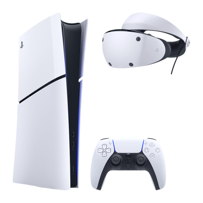 Набор Консоль Sony PlayStation 5 Slim Digital Edition 1TB White Б/У  + Очки Виртуальной Реальности Проводной VR2 - Retromagaz