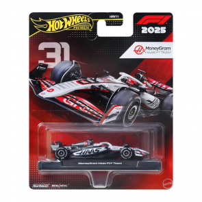 Машинка Premium Hot Wheels MoneyGram Haas F1 Team (#31 Esteban Ocon) 1:64 JKD78 Black - Retromagaz