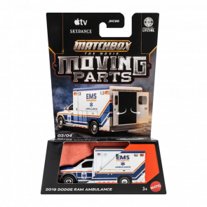 Тематическая Машинка Matchbox 2019 Dodge Ram Ambulance The Movie Series Moving Parts 1:64 JKH45 White - Retromagaz
