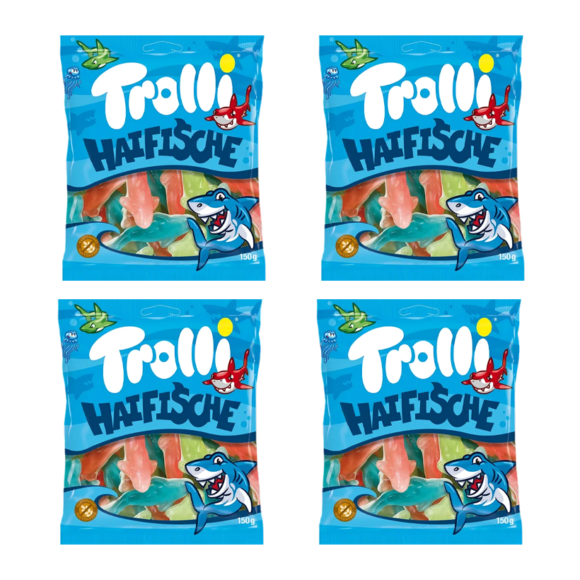 Набор Конфеты Жевательные 4шт Trolli Sharks 150g - Retromagaz