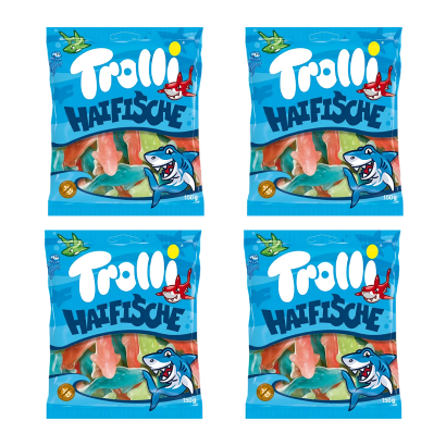 Набор Конфеты Жевательные 4шт Trolli Sharks 150g - Retromagaz