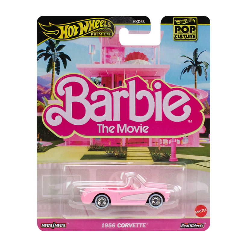 Машинка Premium Hot Wheels 1956 Corvette Barbie The Movie Pop Culture 1:64 JBL79 Pink - Retromagaz
