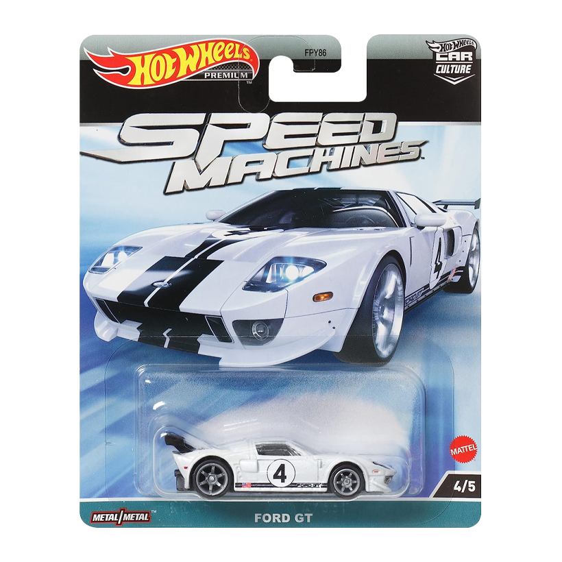 Машинка Premium Hot Wheels Ford GT Speed Machines 1:64 HKC46 White - Retromagaz