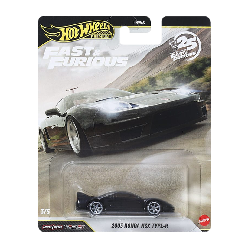 Машинка Premium Hot Wheels 2003 Honda NSX Type-R Fast & Furious 1:64 JHW75 Black - Retromagaz