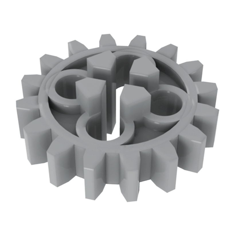 Technic 4шт Lego Шестірня 16 Tooth First Version 4019 4019194 4211563 4562487 Light Bluish Grey Б/У - Retromagaz